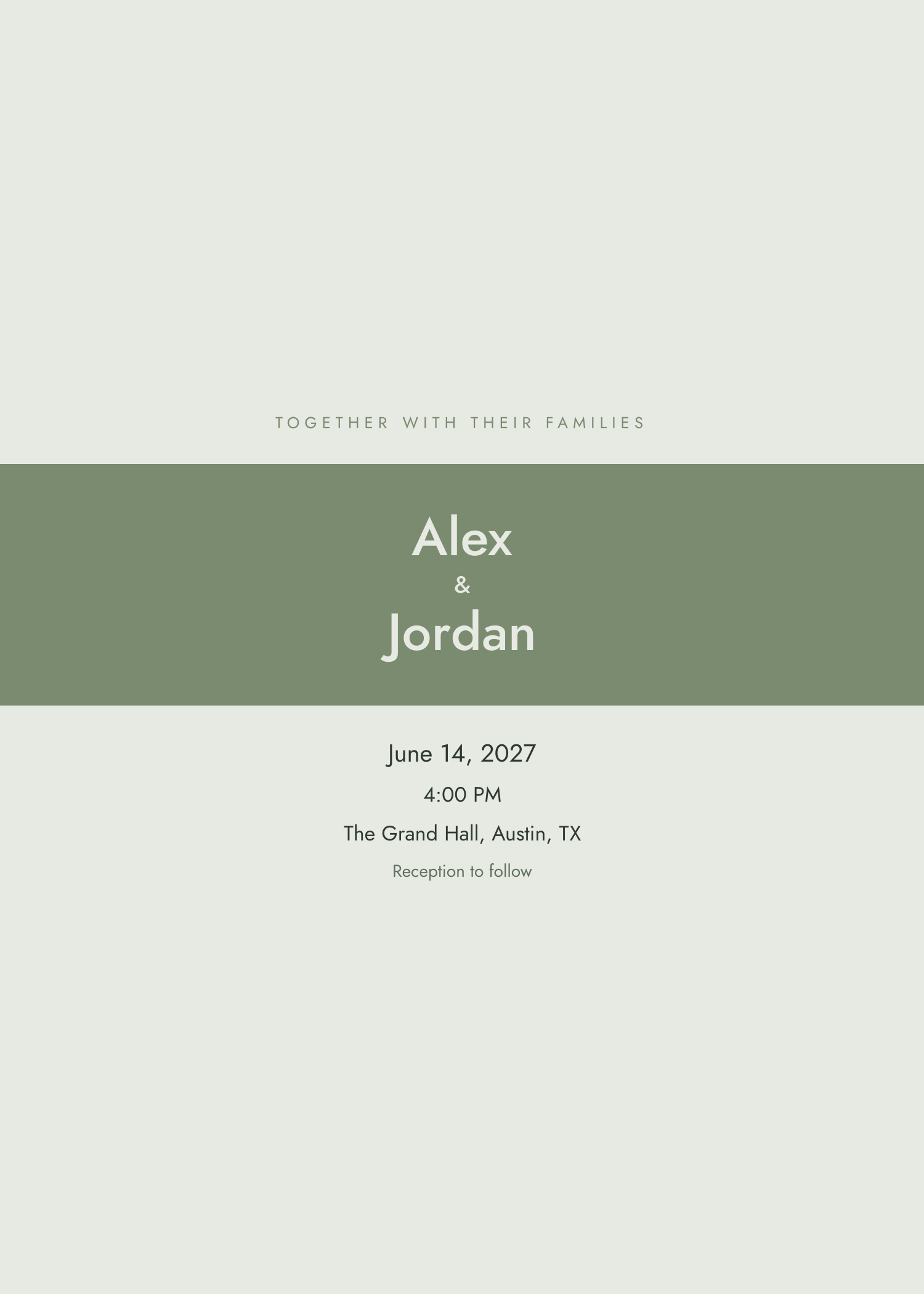 Free banner wedding invitation template — printable 5x7 design
