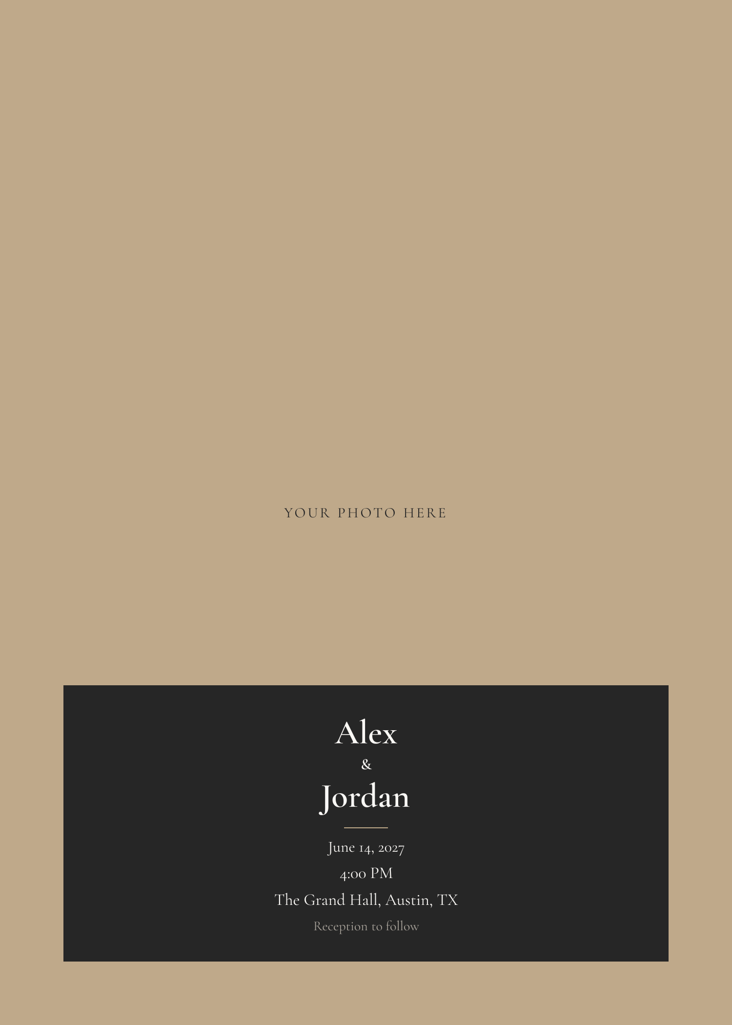 Free photo full wedding invitation template — printable 5x7 design