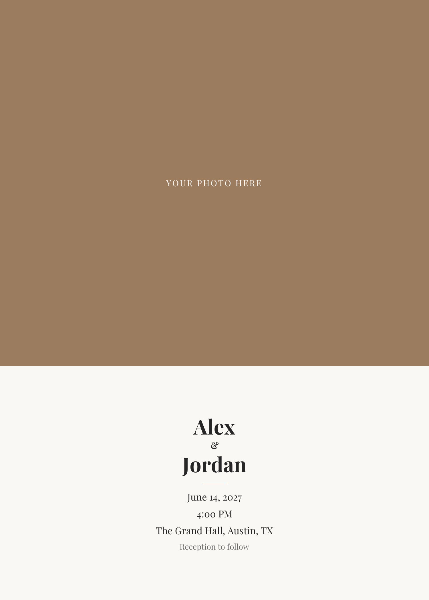 Free photo wedding invitation template — printable 5x7 design