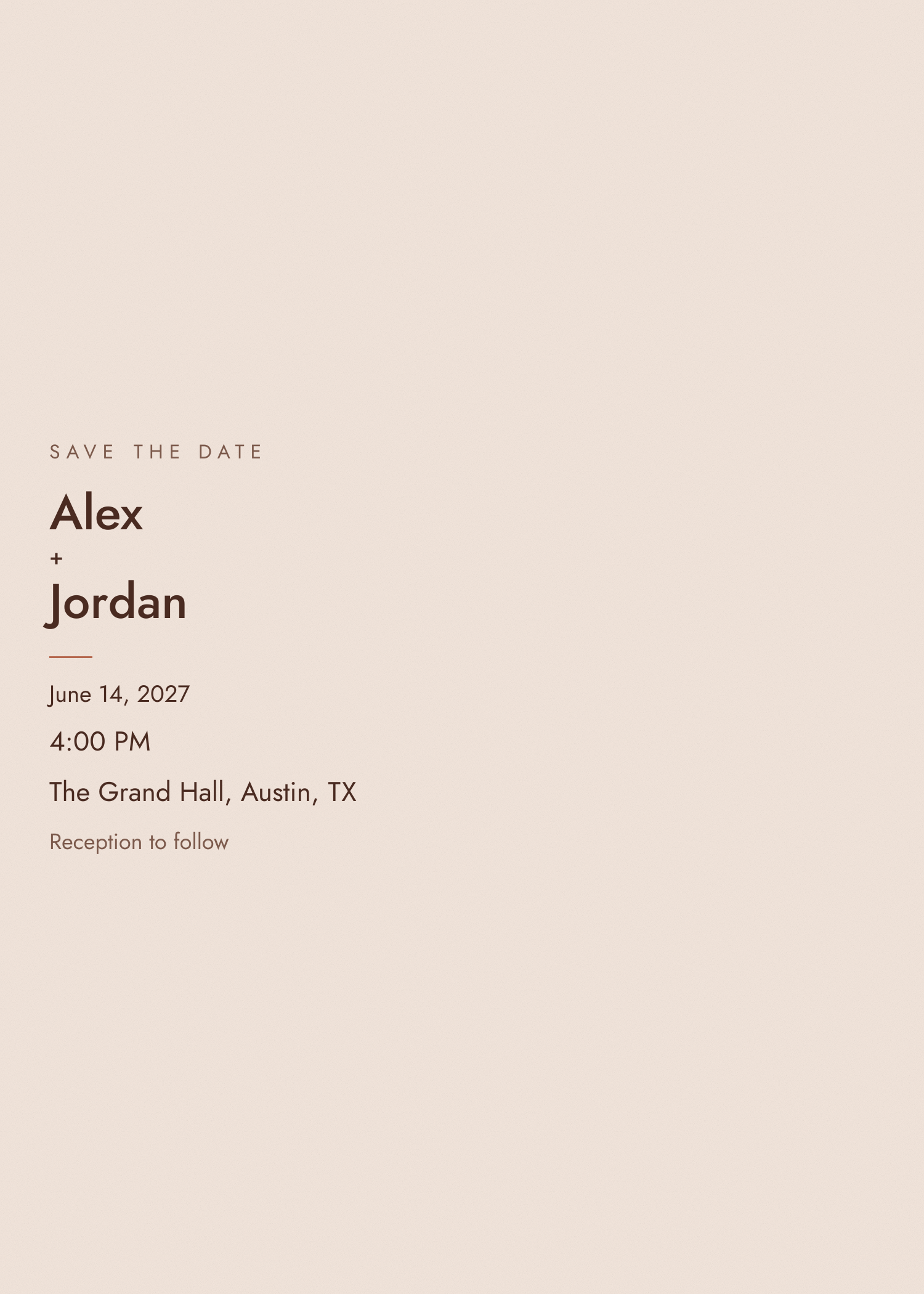 Free terracotta modern wedding invitation template